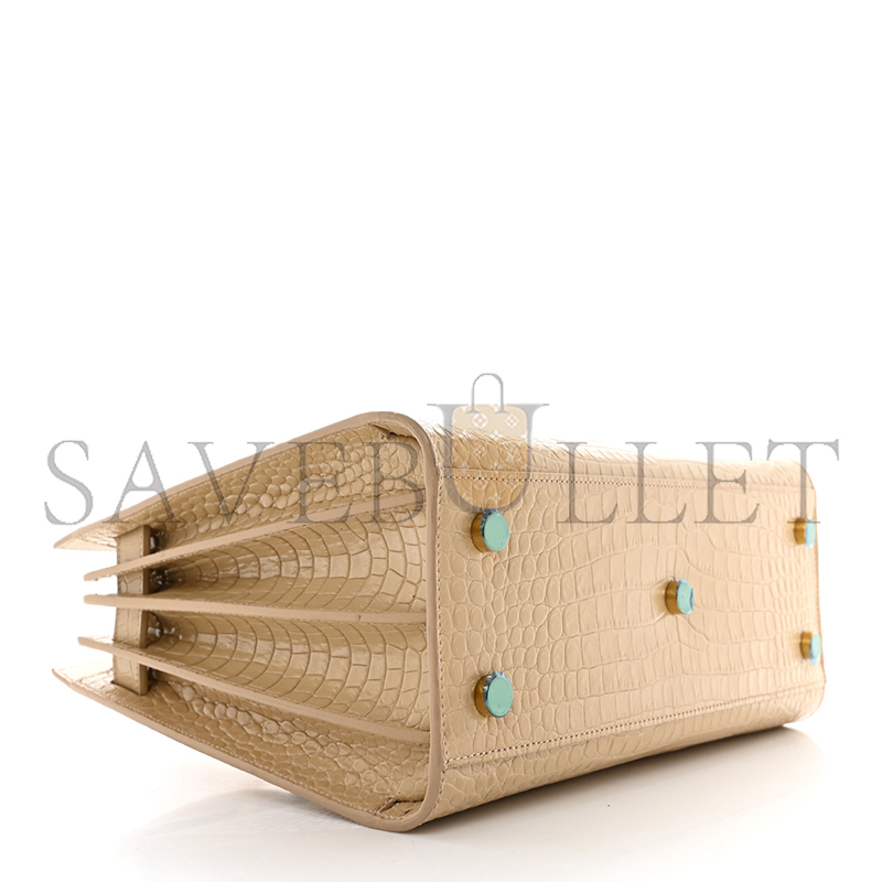 Y*L calfskin crocodile embossed baby sac de jour nude 421863 (26*20.5*12.5cm)